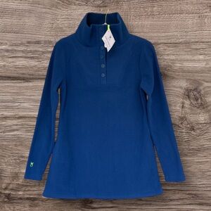 Dudley Stephens Long Wharf Turtleneck True Blue Vello Fleece Small NWT